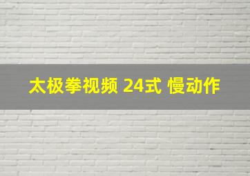 太极拳视频 24式 慢动作